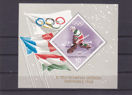 OLYMPIC GAMES WINTER,HOCKEI,1968,MINT BLOCK ,MNH **,UNGARIA. - Hiver 1968: Grenoble