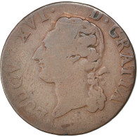 Monnaie, France, Louis XVI, 1/2 Sol Ou 1/2 Sou, 1/2 Sol, 1791, La Rochelle, TB - 1774-1791 Luis XVI