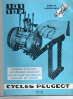 25 - BEAULIEU VALENTIGNEY- MONTBELIARD- BEAU CATALOGUE MANUEL ATELIER MOTO PEUGEOT- SCOOTER- 101-102-1970 - Motorräder