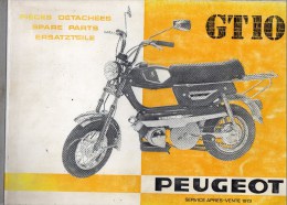 25 - BEAULIEU VALENTIGNEY- MONTBELIARD- BEAU CATALOGUEPIECES DETACHEES MOTO PEUGEOT- SCOOTER- GT10- 1973 - Motos