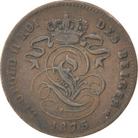 Monnaie, Belgique, Leopold II, 2 Centimes, 1875, TB+, Cuivre, KM:35.1 - 2 Cent