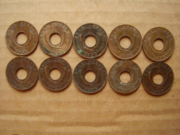 BRITISH EAST AFRICA  KUT ONE CENT COINS BRONZE Of 1952 - TEN All The SAME USED With Mint Mark H. - Britische Kolonie