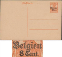 Belgique 1917. Carte Provisoire Avec Double Surcharge (n° 14). Surcharges Légèrement Superposées - Occupazione Tedesca