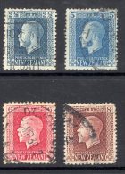 NEW ZEALAND, 1915 2½d,5d,6d,8d (all P14x13½) U/FU, Cat £10 - Used Stamps