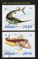 OMAN    Scott  # UNLISTED VF USED 1972 FISH SET - Oman