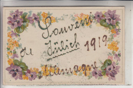 5170 JÜLICH, 1919, Handgefertigte Gruß-Karte Eines Besatzungssoldaten - Juelich