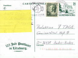 Philatélie - B1430 - Luxembourg - Entier Postal " 125 Joër Postkaart Zu Lëtzebuerg" - Postwaardestukken