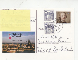 Philatélie - B1434 - Allemagne - Entier Postal " Philatélia Mit T'card" - Cartes Postales - Oblitérées