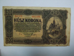 BILLET HONGRIE - P.61 - 20 KORONA - 1920 - EGLISE DE BUDAPEST - ARMOIRIE - Hongrie