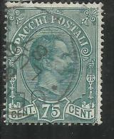 ITALIA REGNO ITALY KINGDOM 1884 - 1886 PACCHI POSTALI CENT. 75 TIMBRATO USED - Paketmarken