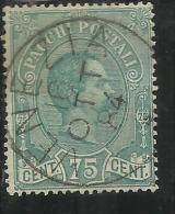 ITALIA REGNO ITALY KINGDOM 1884 - 1886 PACCHI POSTALI CENT. 75 TIMBRATO USED - Postpaketten