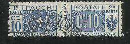 ITALY KINGDOM ITALIA REGNO 1914 - 1922 PACCHI POSTALI NODO DI SAVOIA CENT. 10 USATO USED - Postpaketten