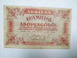 BILLET HONGRIE - P.140 - 1000000 (EGYMILLIO) ADOPENGÖ - 1946 - Hongrie