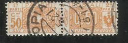 ITALY KINGDOM ITALIA REGNO PACCHI POSTALI 1914 - 1922  NODO DI SAVOIA CENT. 50c USATO USED OBLITERE' - Paketmarken