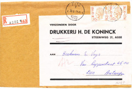 1979 Aangetekend Groot Fragment"Drukkerij H.De Konink" Van Asse 1 Naar Antwerpen PZ1649(paar) Zie Scan(s) - 1970-1980 Elström