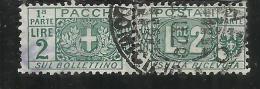 ITALIA REGNO ITALY KINGDOM 1914 - 1922 PACCHI POSTALI NODO DI SAVOIA LIRE 2 USATO USED OBLITERE' - Paketmarken