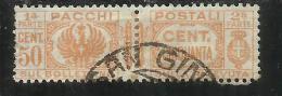 ITALIA REGNO ITALY KINGDOM 1927 - 1932 PACCHI POSTALI FASCI CENT. 50 USATO USED - Paketmarken