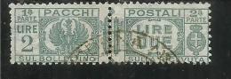 ITALIA REGNO 1927 1932 PACCHI POSTALI AQUILA SABAUDA CON FASCI LIRE 2 USATO USED - Paketmarken