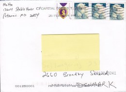 United States 2014 Cover Lettre To BRØNDBY STRAND Denmark Purple Heart Medal & Polar Bear Eisbär Stamps - Storia Postale