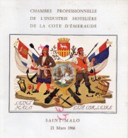 35 - SAINT MALO- BEAU MENU CHAMBRE PROFESSIONNELLE INDUSTRIE HOTELIERE- 1966-HOTEL L' UNIVERS- MARCEL BOURSEAU - Menükarten