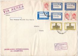 STAMPS ON COVER, NICE FRANKING, ARCHITECTURE, JOSE SAN MARTIN, 1980, ARGENTINA - Storia Postale