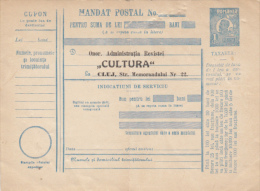 KING FERDINAND 1ST, MONEY ORDER STATIONERY, ROMANIA - Telegraaf
