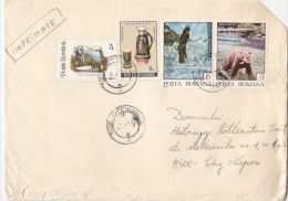 STAMPS ON COVER, NICE FRANKING, PORCELAIN, OLD BUCHAREST, EAGLE, BEAR, 1993, ROMANIA - Covers & Documents