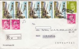 STAMPS ON REGISTERED COVER, NICE FRANKING, ARMY, PLANE, TANK, KING JUAN CARLOS, 1992, SPAIN - Covers & Documents
