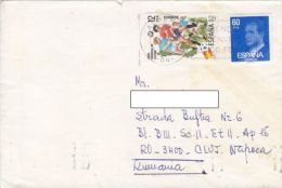 STAMPS ON COVER, NICE FRANKING, SOCCER, KING JUAN CARLOS, 1993, SPAIN - Cartas & Documentos