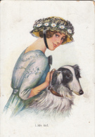 CPA KASKELINE- LADY WITH DOG - Kaskeline