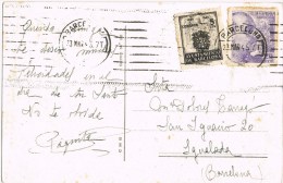 9898. Postal BARCELONA 1945. Recargo Exposicion - Barcellona