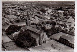 REF 188  : CPSM 59 En Avion Au Dessus De Saint St Pol Sur Mer Vue Aérienne Eglise St Benoit - Saint Pol Sur Mer