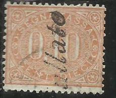 ITALIA REGNO ITALY KINGDOM 1869 SEGNATASSE TAXES DUE TASSE OVALE CENT. 10 USATO USED - Segnatasse