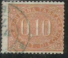 ITALIA REGNO ITALY KINGDOM 1869 SEGNATASSE TAXES DUE TASSE OVALE CENT. 10 USATO USED - Segnatasse