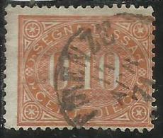 ITALIA REGNO ITALY KINGDOM 1869 SEGNATASSE TAXES DUE TASSE OVALE CENT. 10 USATO USED - Segnatasse