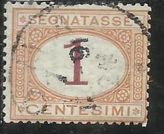 ITALIA REGNO ITALY KINGDOM 1870 - 1874 SEGNATASSE TAXES DUE TASSE CENT. 1 USATO USED - Segnatasse