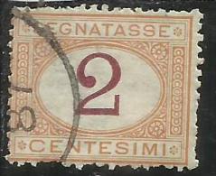 ITALIA REGNO 1870 - 1874 SEGNATASSE TAXES DUE TASSE CIFRA CENT. 2 TIMBRATO USED - Strafport