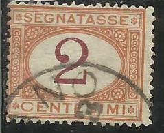 ITALIA REGNO 1870 - 1874 SEGNATASSE TAXES DUE TASSE CIFRA CENT. 2 TIMBRATO USED - Strafport