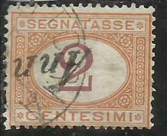 ITALIA REGNO 1870 - 1874 SEGNATASSE TAXES DUE TASSE CIFRA CENT. 2 TIMBRATO USED - Strafport