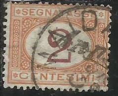 ITALIA REGNO 1870 - 1874 SEGNATASSE TAXES DUE TASSE CIFRA CENT. 2 TIMBRATO USED - Segnatasse