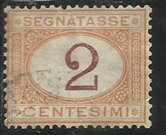 ITALIA REGNO 1870 - 1874 SEGNATASSE TAXES DUE TASSE CIFRA CENT. 2 TIMBRATO USED - Strafport