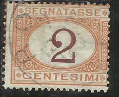 ITALIA REGNO 1870 - 1874 SEGNATASSE TAXES DUE TASSE CIFRA CENT. 2 TIMBRATO USED - Strafport