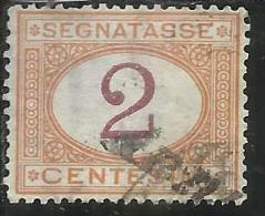 ITALIA REGNO 1870 - 1874 SEGNATASSE TAXES DUE TASSE CIFRA CENT. 2 TIMBRATO USED - Postage Due