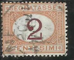 ITALIA REGNO 1870 - 1874 SEGNATASSE TAXES DUE TASSE CIFRA CENT. 2 TIMBRATO USED - Taxe