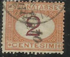 ITALIA REGNO 1870 - 1874 SEGNATASSE TAXES DUE TASSE CIFRA CENT. 2 TIMBRATO USED - Postage Due