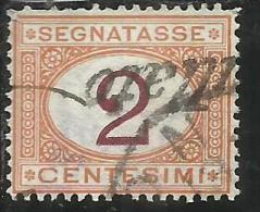 ITALIA REGNO 1870 - 1874 SEGNATASSE TAXES DUE TASSE CIFRA CENT. 2 TIMBRATO USED - Segnatasse