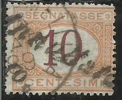 ITALIA REGNO ITALY KINGDOM 1870 - 1874 SEGNATASSE TAXES DUE TASSE CIFRA NUMERAL CENT. 10 TIMBRATO USED - Postage Due