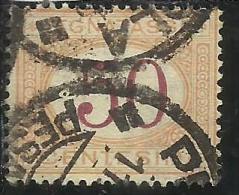 ITALIA REGNO ITALY KINGDOM 1870 - 1874 SEGNATASSE TAXES DUE TASSE CIFRA NUMERAL CENTESIMI 50 TIMBRATO USED - Portomarken