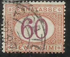 ITALIA REGNO ITALY KINGDOM 1870 - 1874 SEGNATASSE TAXES DUE TASSE CIFRA NUMERAL CENT. 60 USATO USED - Segnatasse