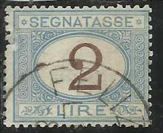 ITALIA REGNO ITALY KINGDOM 1870 - 1874 SEGNATASSE TAXES DUE TASSE CIFRA NUMERAL LIRE 2 TIMBRATO USED - Portomarken